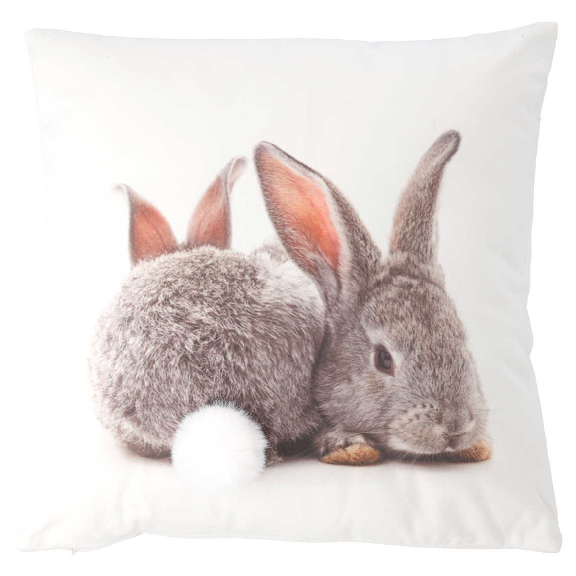 My Home Kissen mit Hasen-Motiv weiss