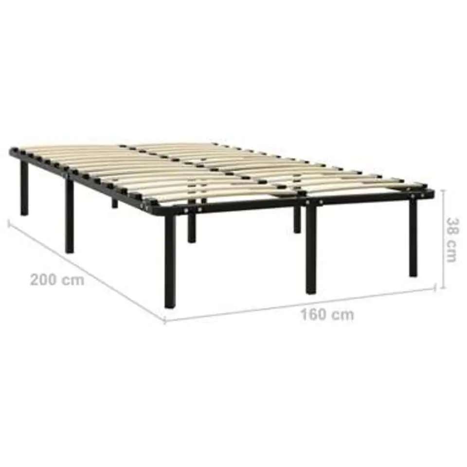 vidaXL - Bed frame met hout lattenbodem - Zwart - metaal - 160x200 cm