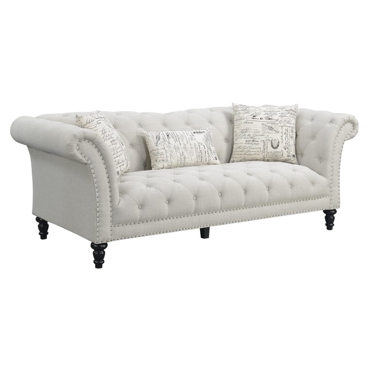 Haley 90.1&rdquo; Rolled Arm Chesterfield Sofa