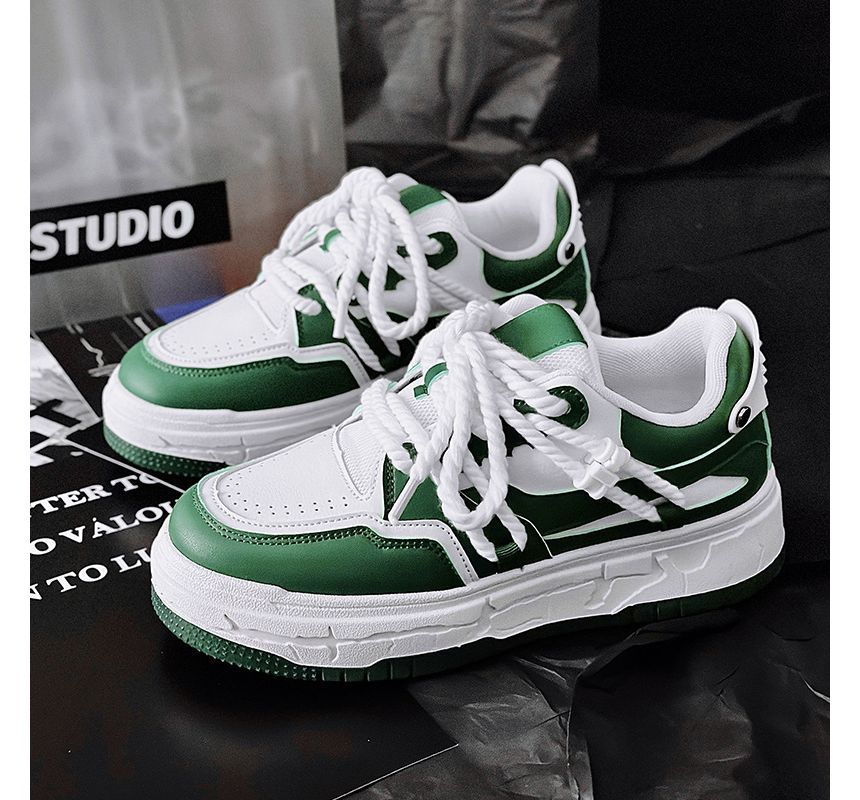 Tanzanite - Tweekleurige platform canvas sneakers
