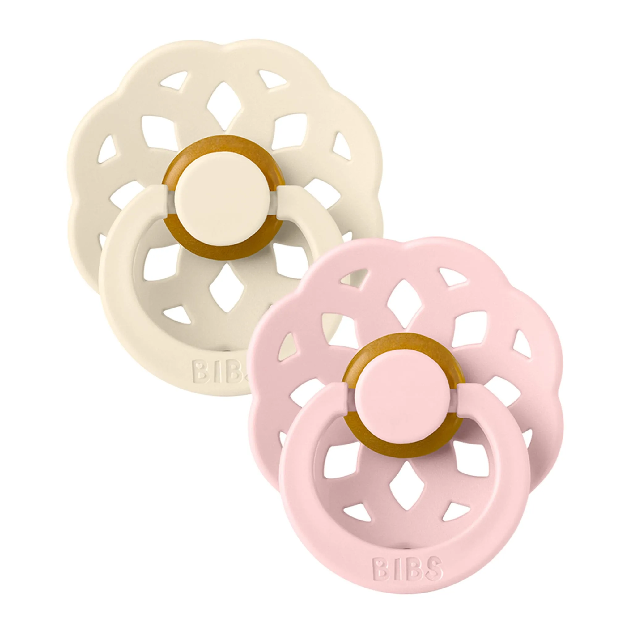Bibs Suce Boheme 6-18m Paquet de 2 - Ivoire Rose (Grandeur 2)