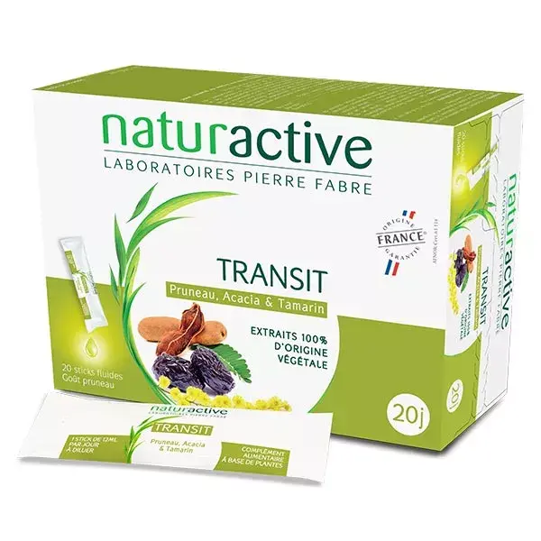 Naturaactive Transit Fluid Stick, sabor ameixa, 20 sachês