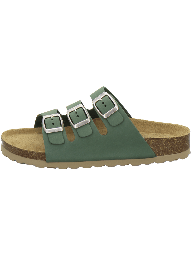 Pantoletten Damen Dreischnaller verde