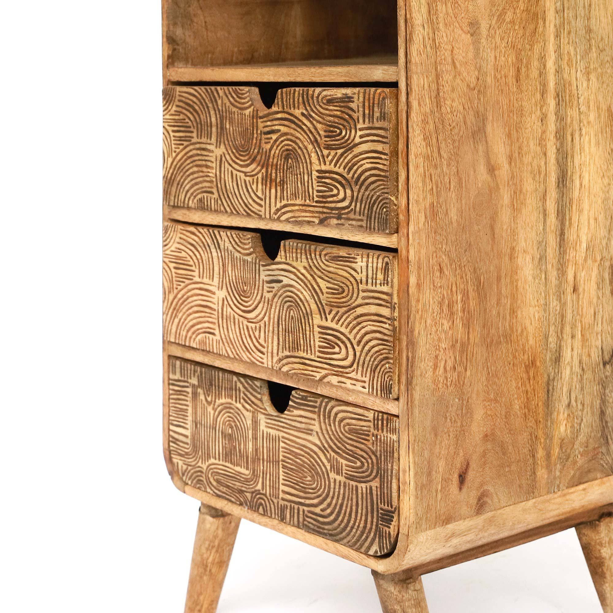 Kommode mit 3 Schubladen, Mangoholz, H 64 cm, B 29 cm, T 25 cm von fischer's lagerhaus