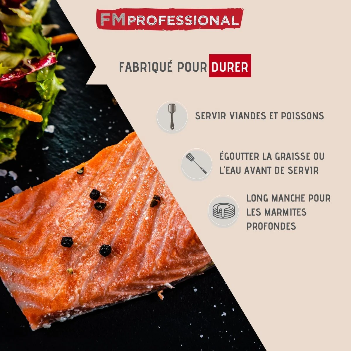 Pelle de cuisine et barbecue 50,6 cm l Divers FM Professional