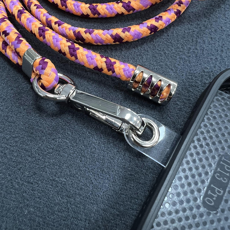 (150cm) Universal Necklace Handykette Umhängeband für Schutzhülle   1x Einlage - Orange / Violett