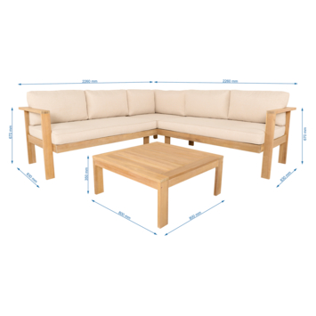 Wakefield loungeset Bali hout