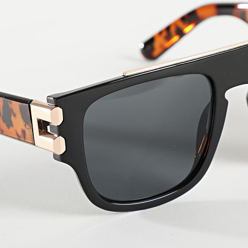Lunettes De Soleil Doré Noir Fauve