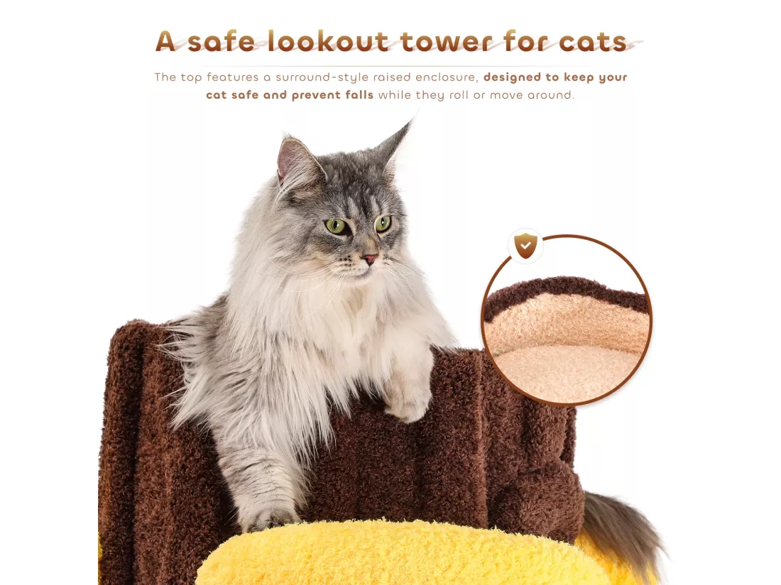 Cadre d'escalade pour chat en bois, couleur brun foncé