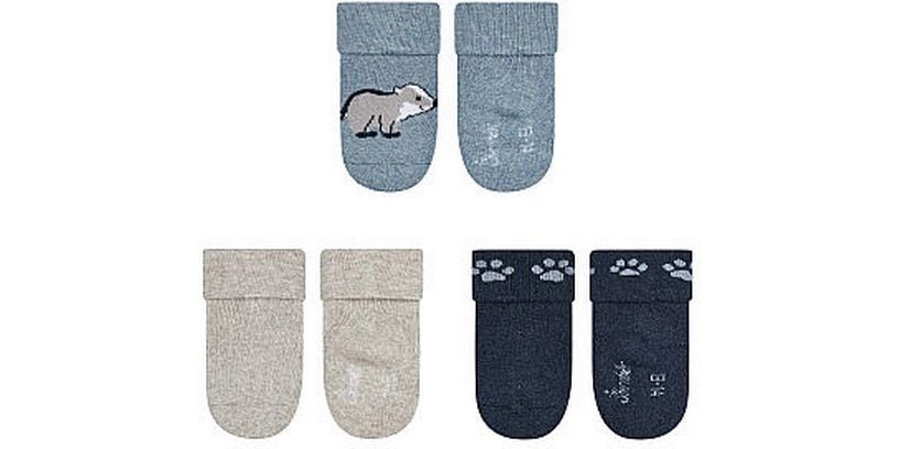 Sterntaler Socken 3er Set Dachs Blau Gr. 15/16 Weiche Erstlingssocken