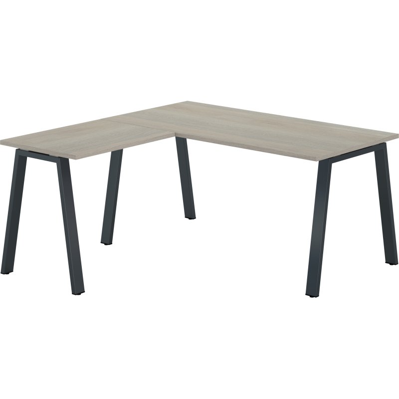 Bureau d'angle Ecla L 160 x P 160 cm piètement métal