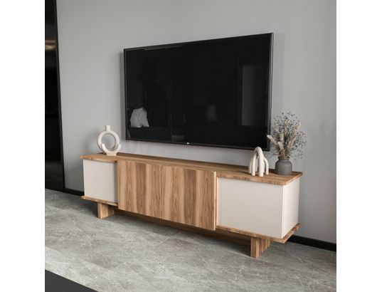 CONCEPT1 - Meuble TV Diana beige noyer 180 x 33 x h50 cm
