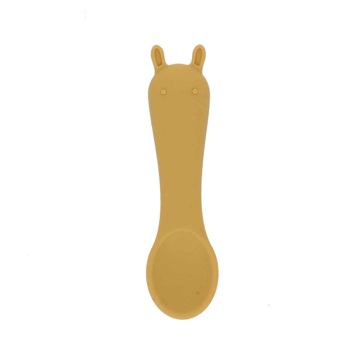 Petite cuillère en silicone lapin moutarde Pause goûter