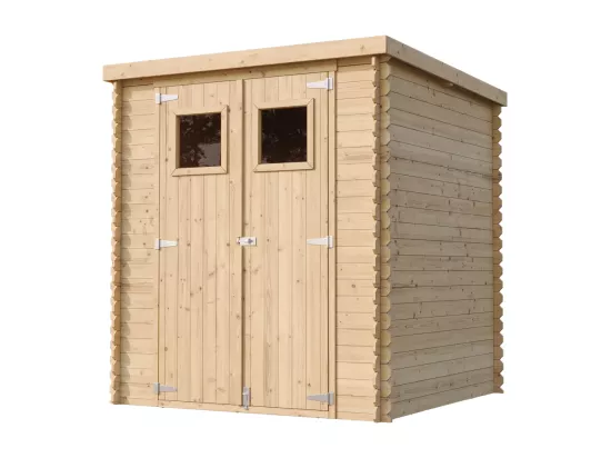TIMBELA M309+M309G Abri de jardin en bois AVEC SOL TRAITÉ - l204xL204xH200 cm/3.53 m2