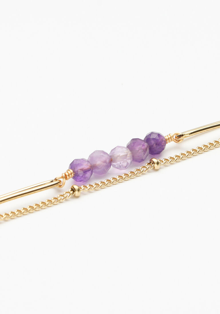 NOTRE-V paarse notre-v ketting ketting dubbel chain