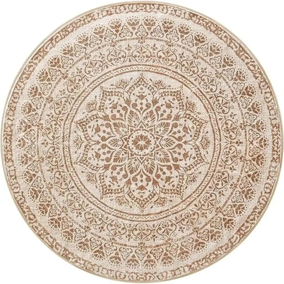 Parya Vloerkleed Rond - Dia 120 cm - Antislip Cappuccino Beige