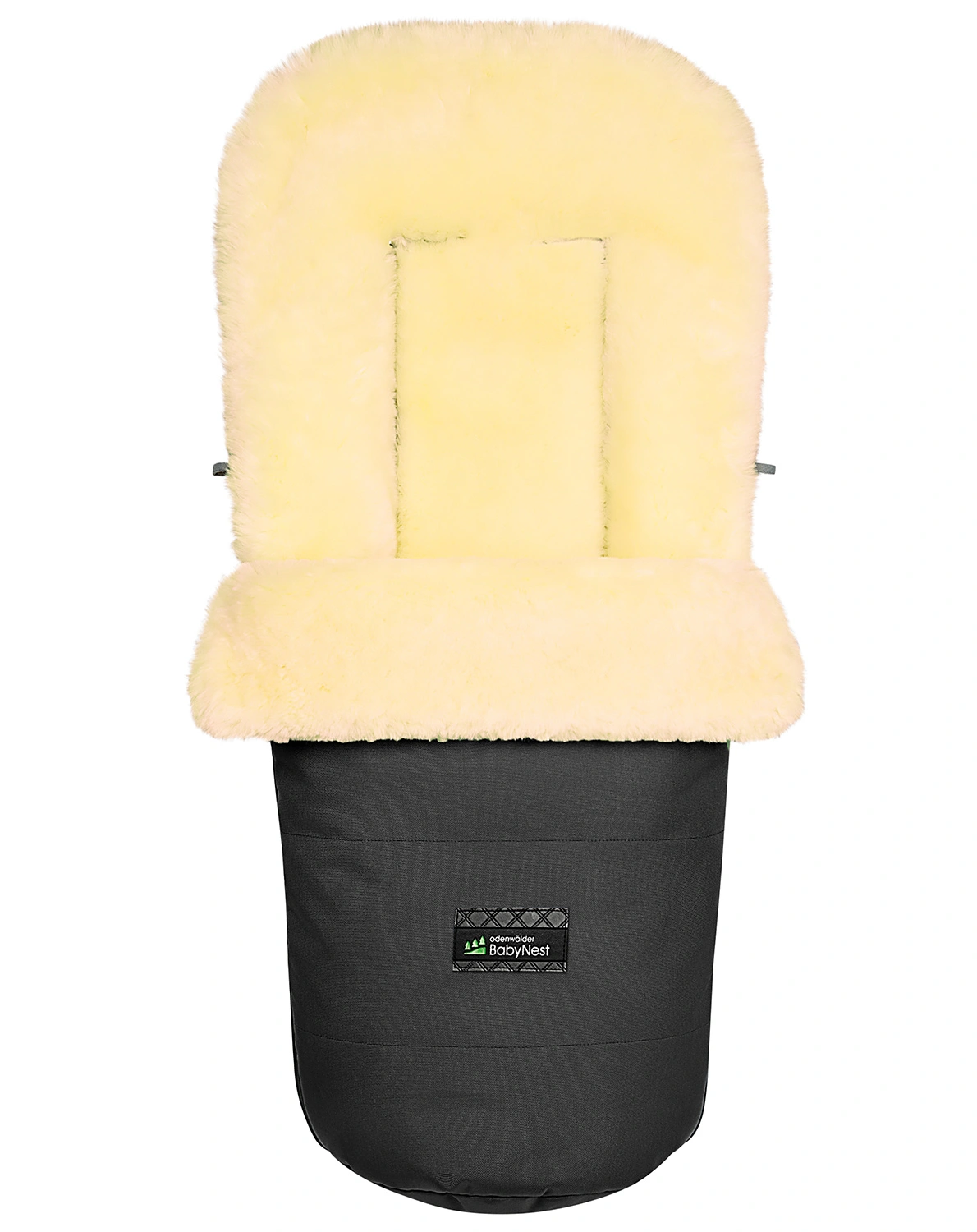Lammfell-Fußsack LEON PLUS (95cm) in schwarz