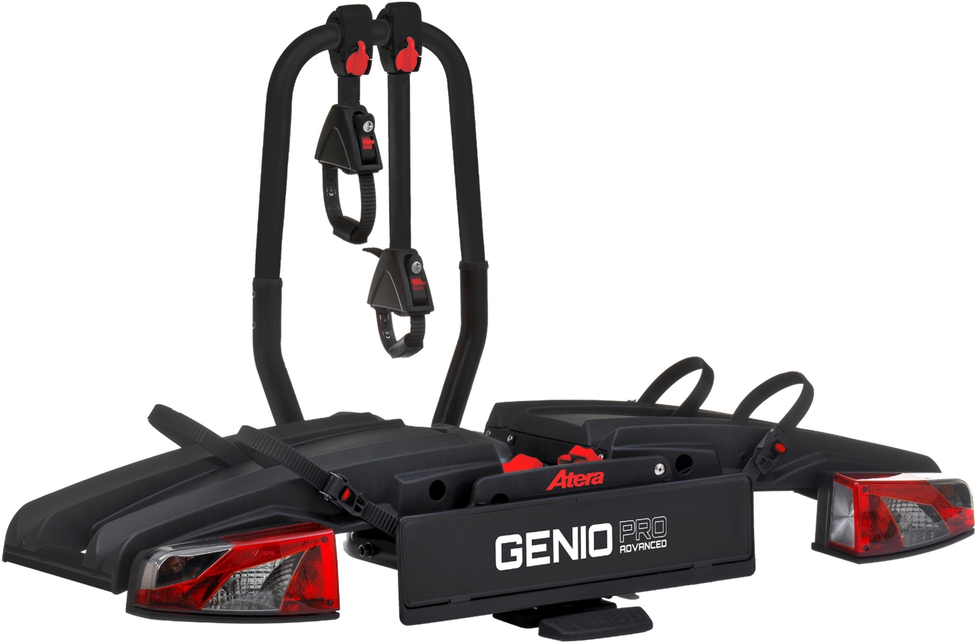 Atera Genio Pro 60 Advanced Fahrradheckträger für 2 Fahrräder rot, E-Bike geeignet