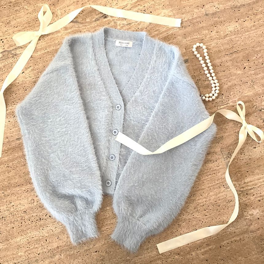 Glotto - Fluffy effen vest met knoopjes