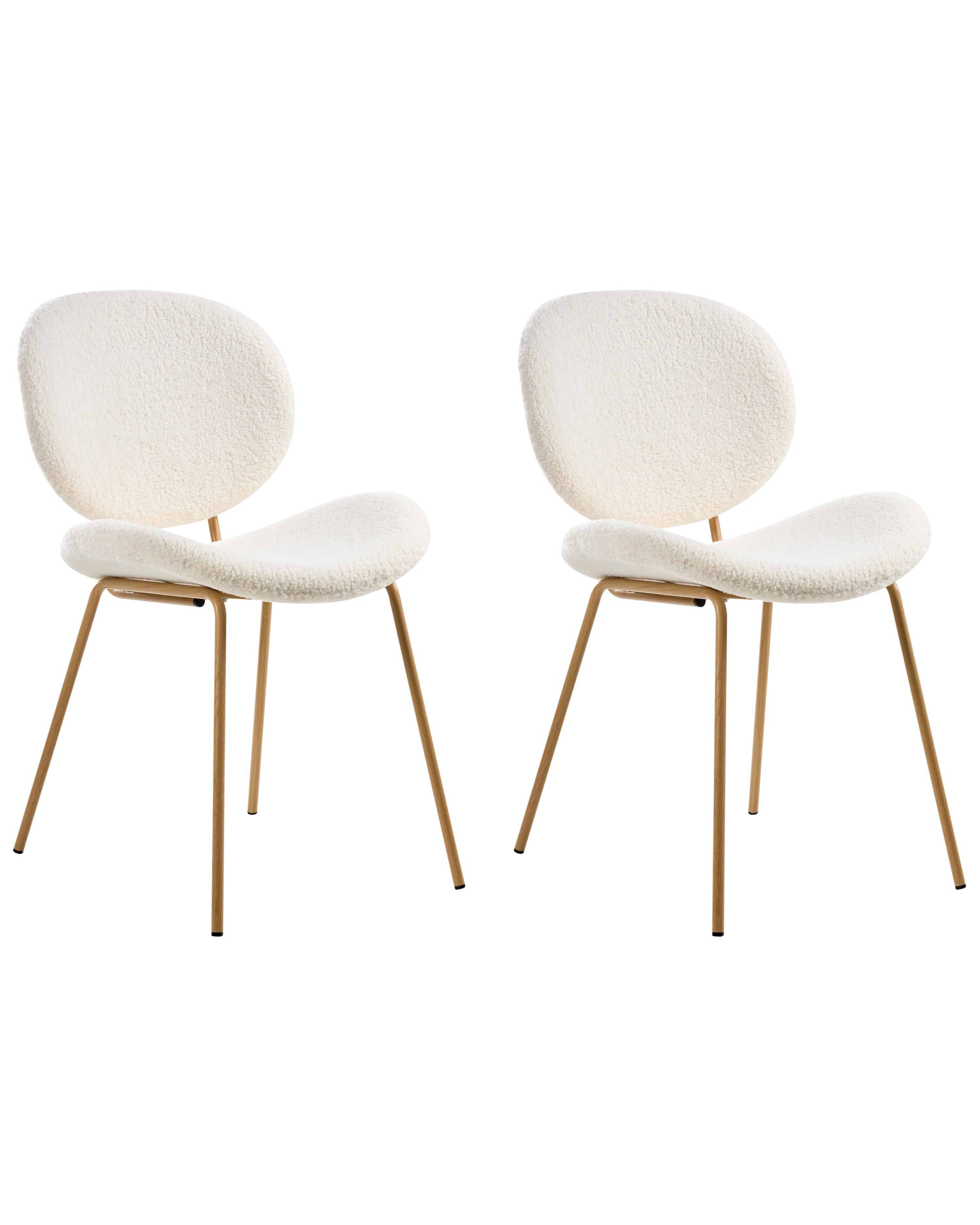 Set van 2 eetkamerstoelen LUANA Bouclé Wit