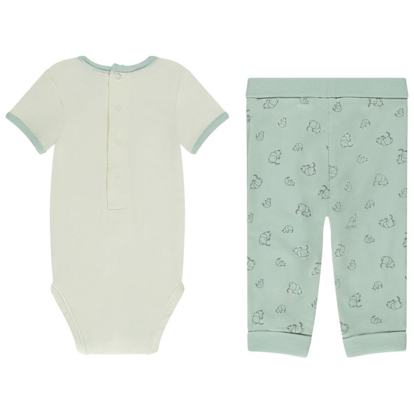 Ensemble 2 pièces avec caleçon évolutif pour bébé garçon - Ecru