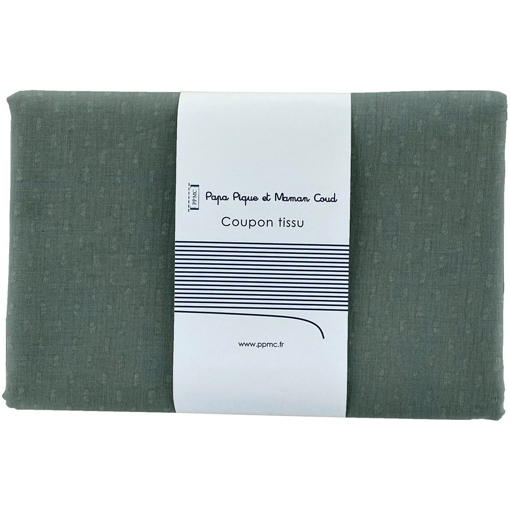 Coupon Tissu 1 M Gaze Plumetis Vert Ex1069