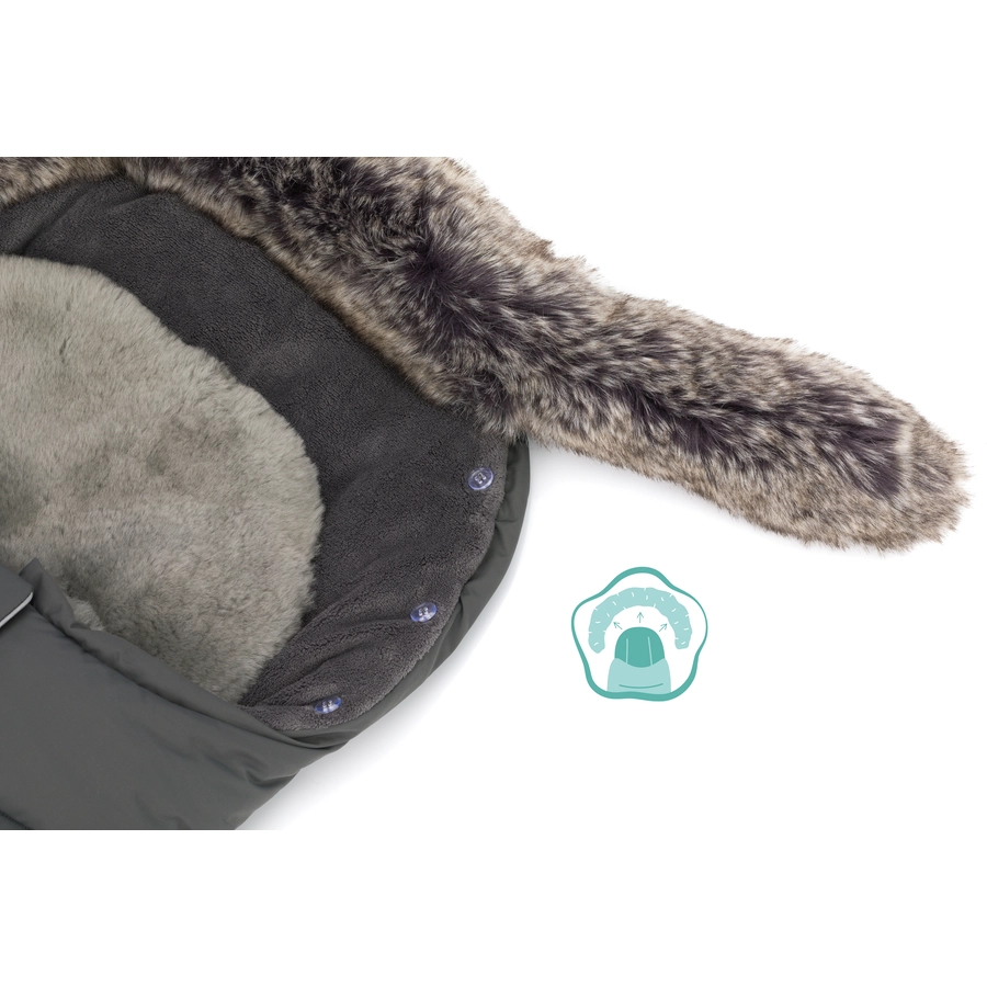 fillikid Winterfußsack Mavensi mit Lammfelleinlage grau