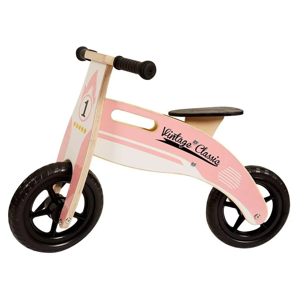 Draisienne bois design vintage rose et bois