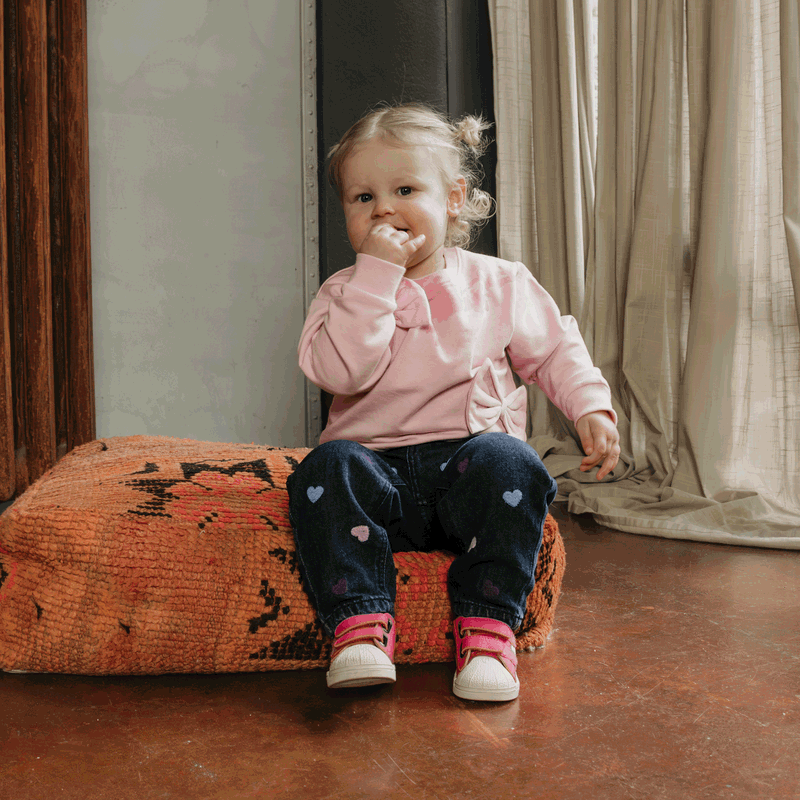 Shoesme roze sneakertje Microfiber leer | Meisjes schoenen
