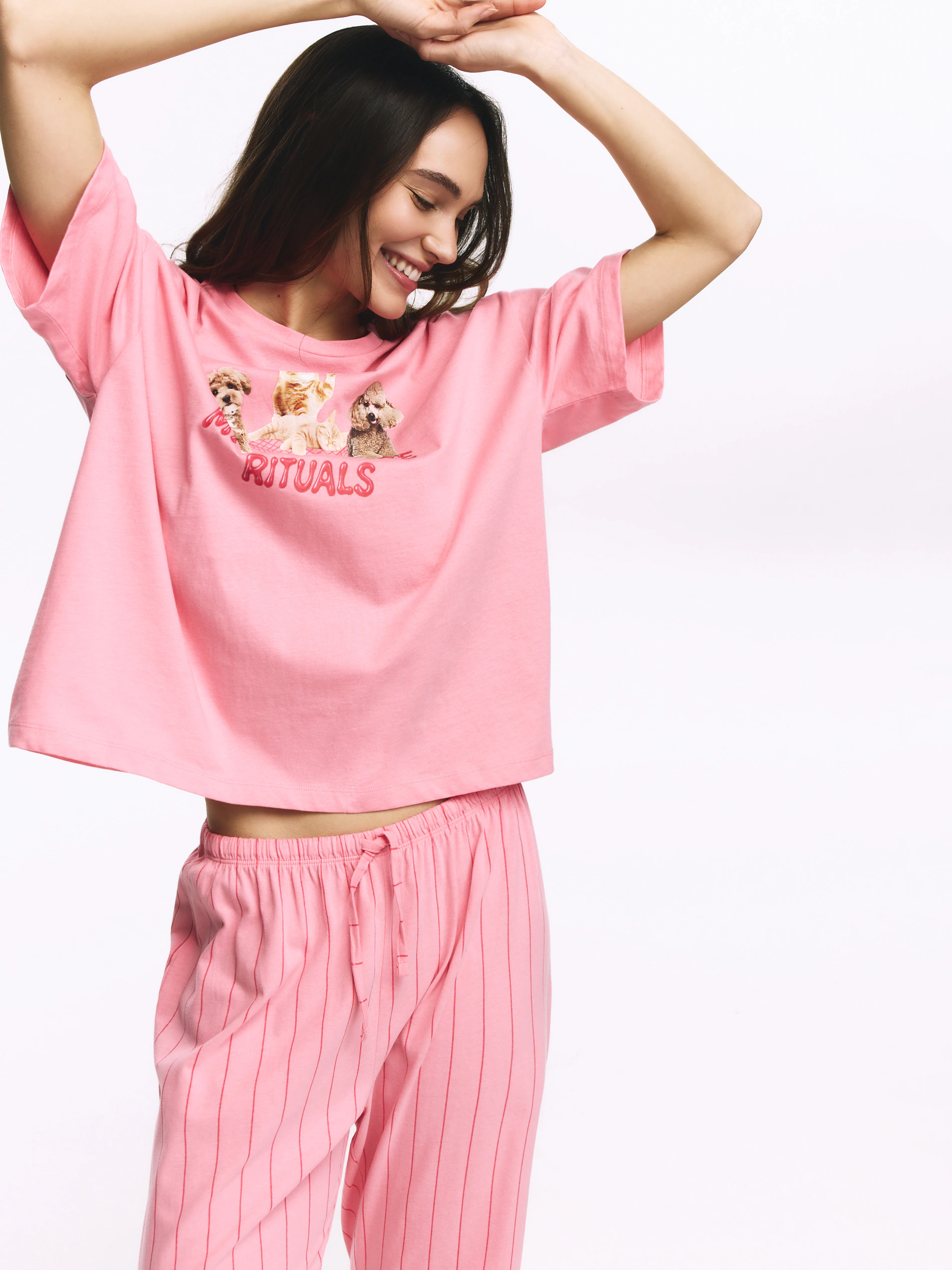 Zweiteiliges bedrucktes Pyjama-Set