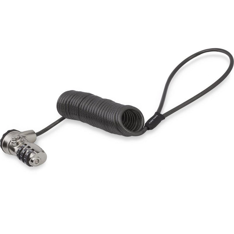 StarTech.com LTLOCK3DCOIL câble antivol Noir, Acier inoxydable 1,8 m