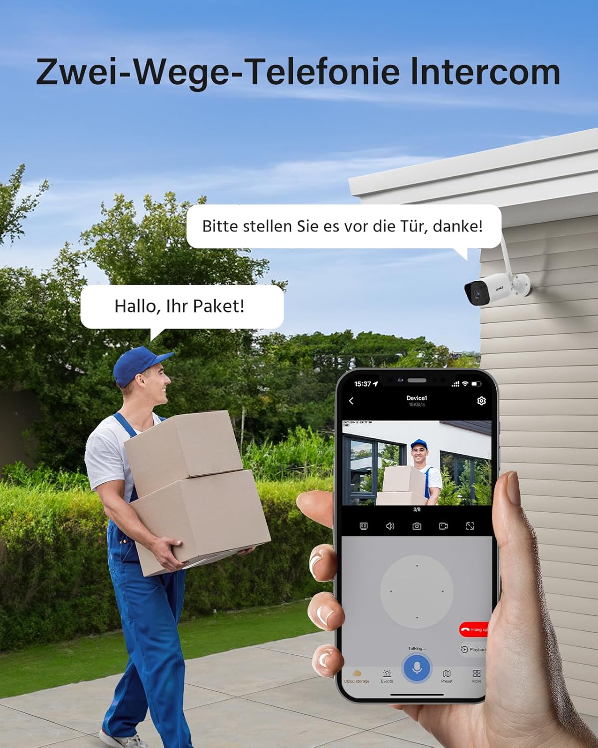 ANNKE WLAN Überwachungskamera Set Aussen Kabellos, 5MP Full HD Überwachungssystem, 10CH 5MP NVR mit 8X Überwachungskameras, Personenerkennung, 2-Wege-Audio, Arbeit mit Alexa, IP67, 2TB Festplatte