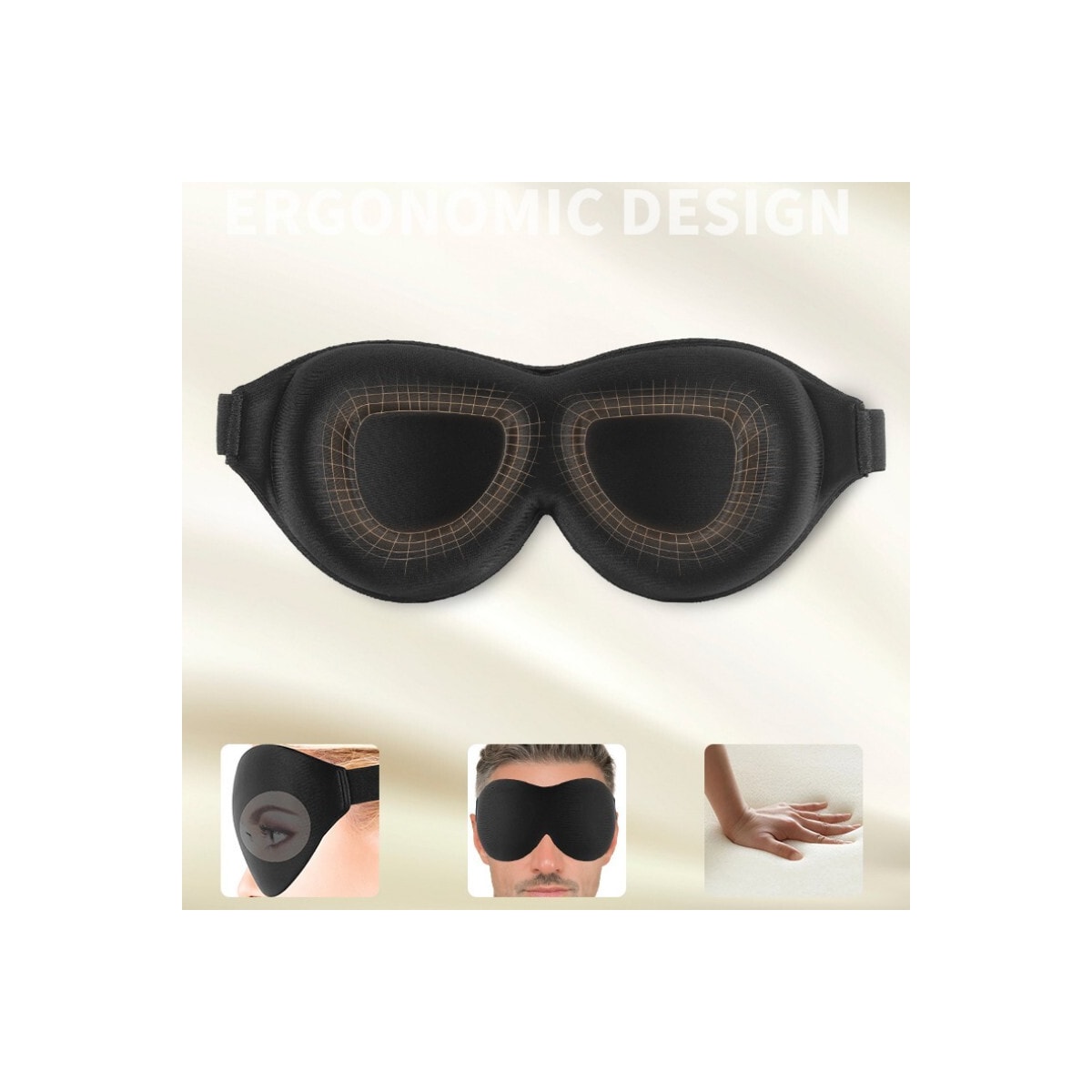 3D sovemaske Sort