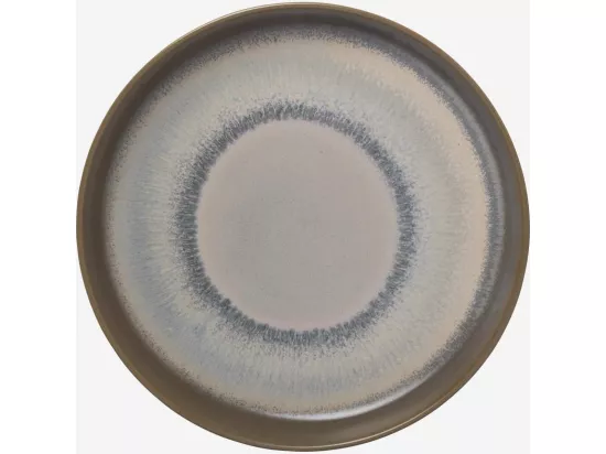 HABITAT - Assiette à dessert en grès - 20 cm - Bleu et marron (Lot de 3) - Asta