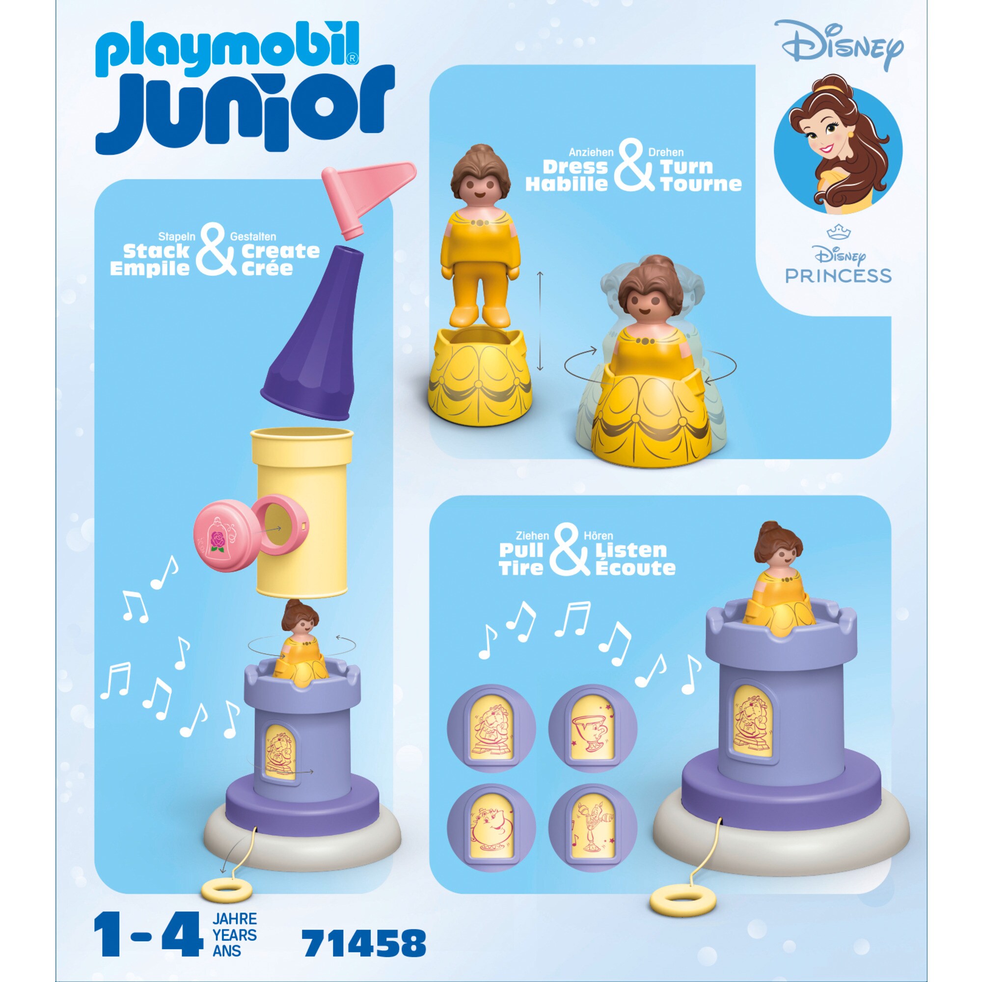 PLAYMOBIL Konstruktionsspielzeug Junior & Disney: Belles Spielturm mit Melodie