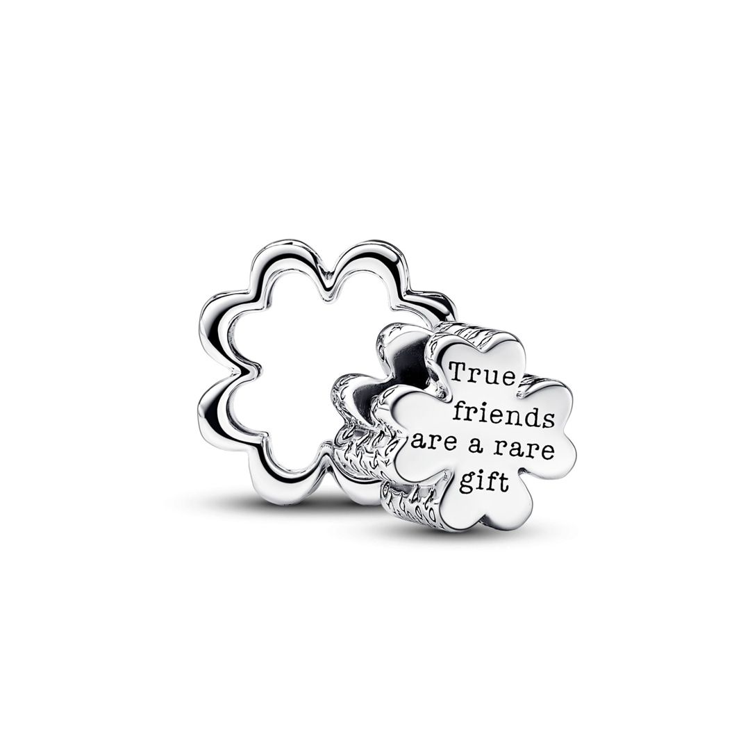 Pandora Moments Teilbares Vierblättriges Kleeblatt Charm 925 Silber