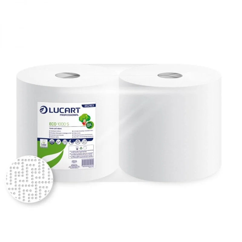 LUCART - Bobine blanche d'essuyage - 2 plis - 1000 feuilles - x2