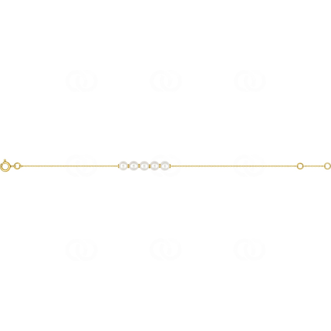 Armband 750/18 K Gelbgold mit Süsswasserzuchtperlen Ø 5mm