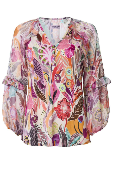 Tessa Koops multi color dames blouse