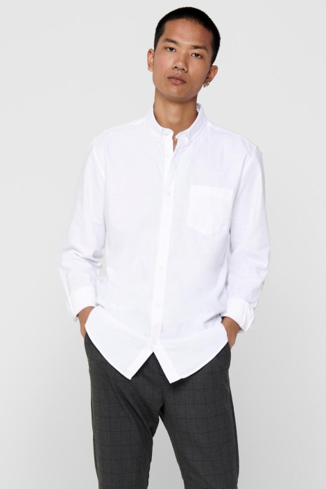 Only & Sons witte heren overhemd