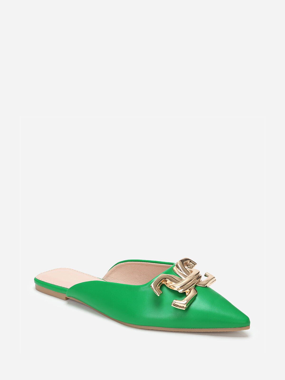 Mules pointues à boucle- Vert