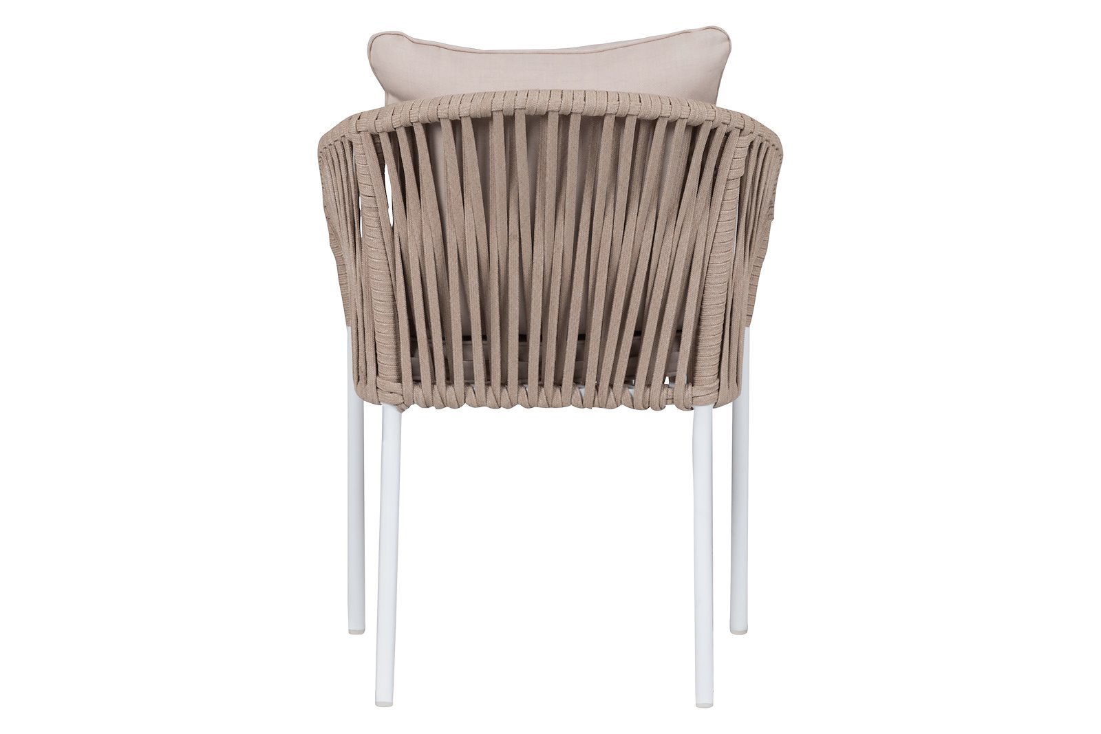 Alba hagespisestol Aluminium, hvitlakkert  med beige pute