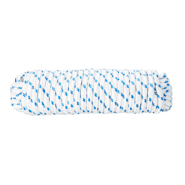 Corde tressée en polypropylène blanche et bleue DIALL ø10mm, 15 m