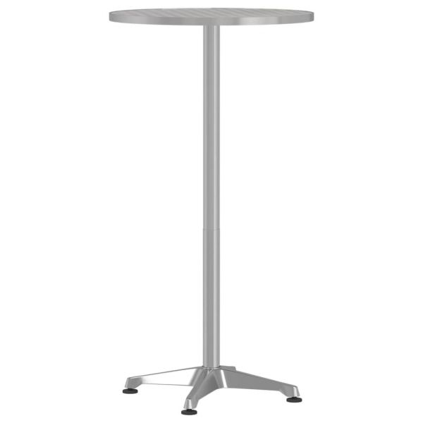 vidaXL Mesa de Bar com Altura Ajustável Ø59,5x70/109,5 cm Alumínio - 1165218928