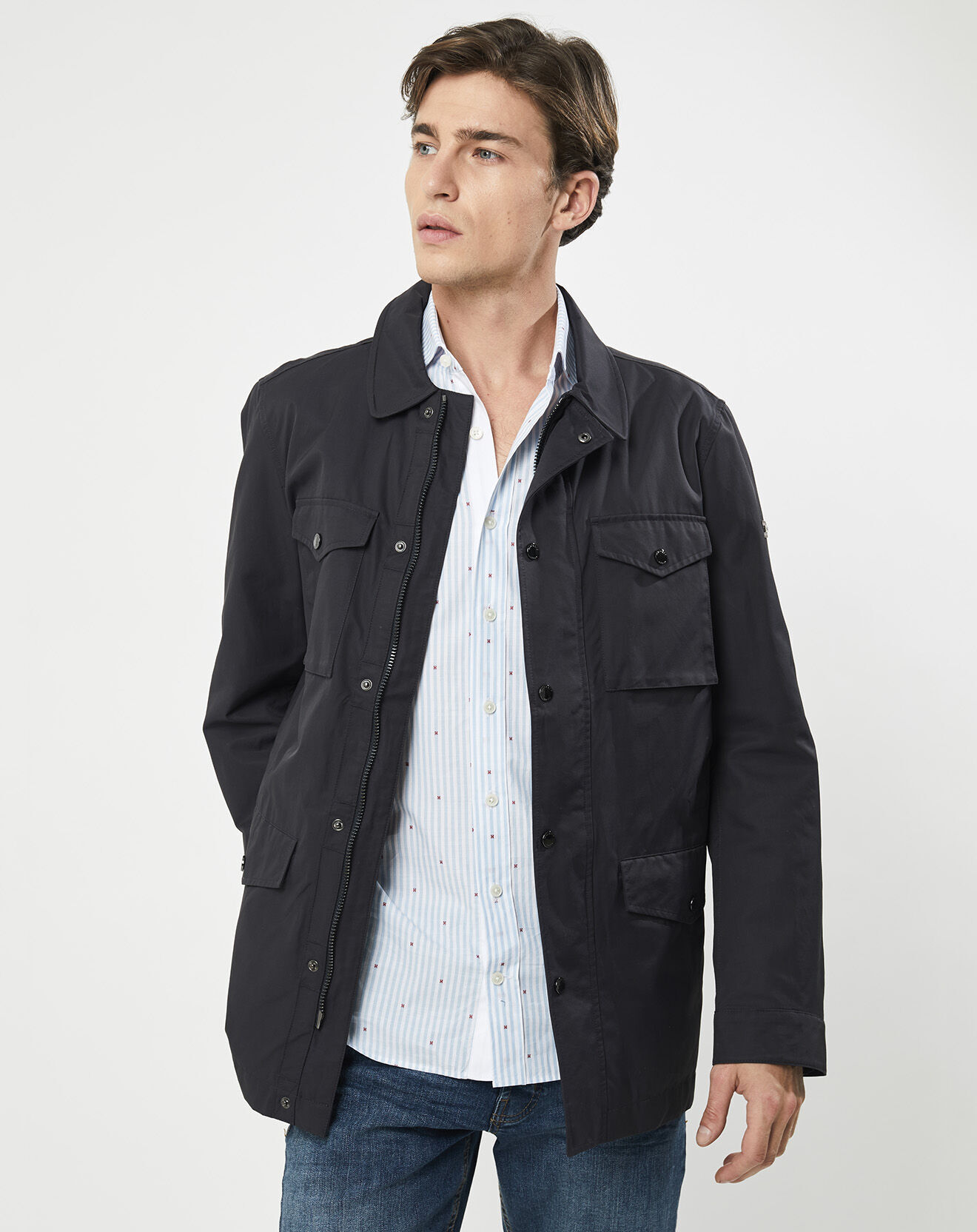 Hackett London Parka Light bleu marine