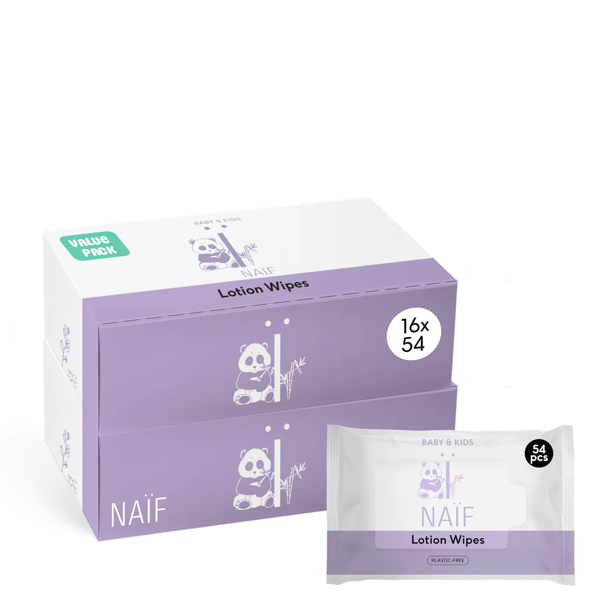 Plasticvrije Lotion Billendoekjes voor Baby & Kids 16 pack