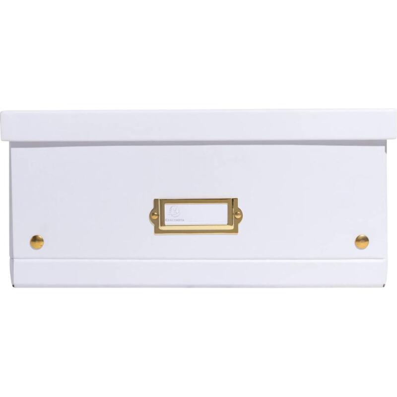 Boîte de rangement à plat carton 33x50x16cm Néo Déco - Blanc