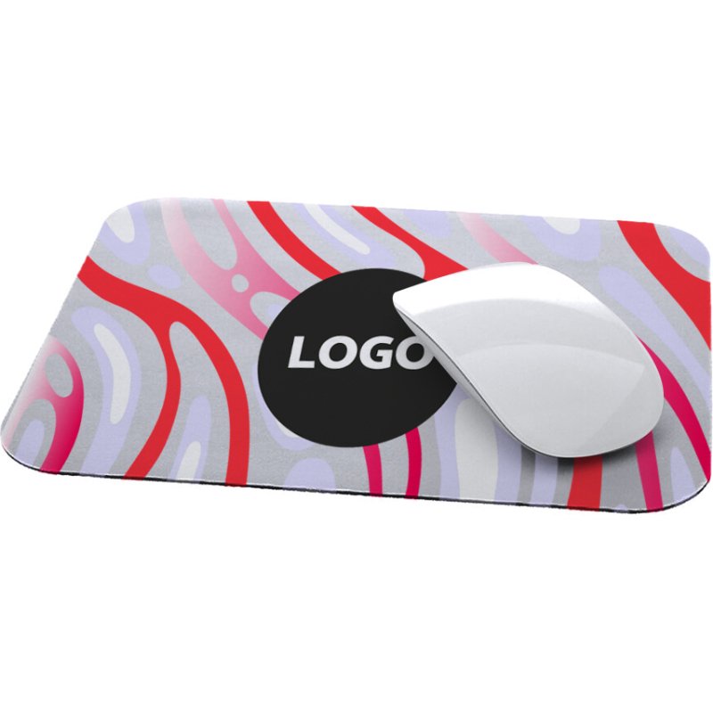Tapis de souris rectangulaire publicitaire - marquage multicolore