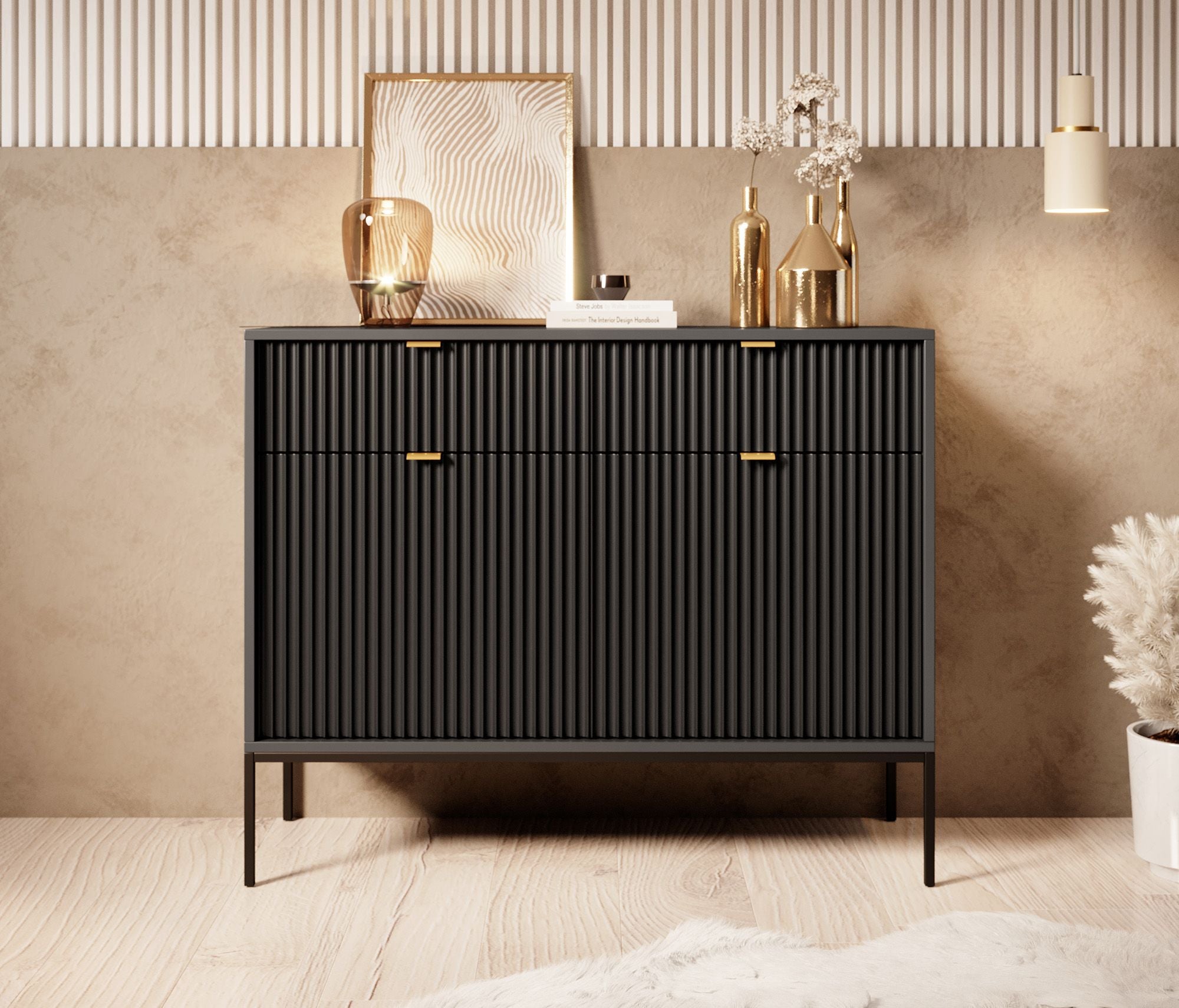 Navil - Dressoir - Zwart - 104x39x83 cm
