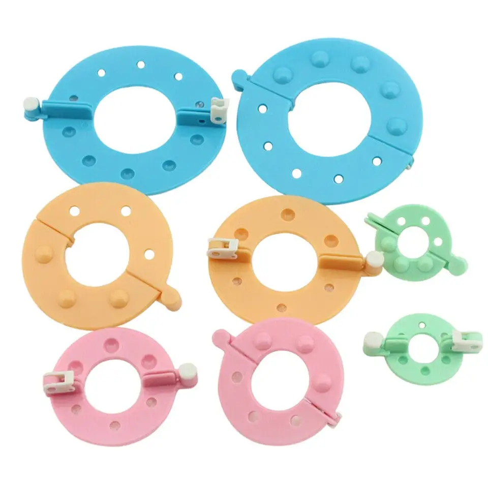 (8er Set) Pompon Maker DIY Puschel Ball Hilfsmittel Wiederverwendbare Bastel Bommel Schablone